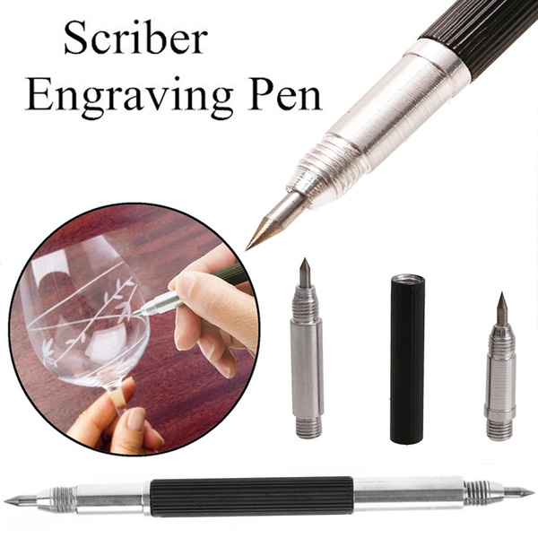 DIY Ceramics Engraving Tool Durable Anti Slip Handle Lettering Alloy Tip  Double End Etching Pen Scriber Marking Engraving Tools